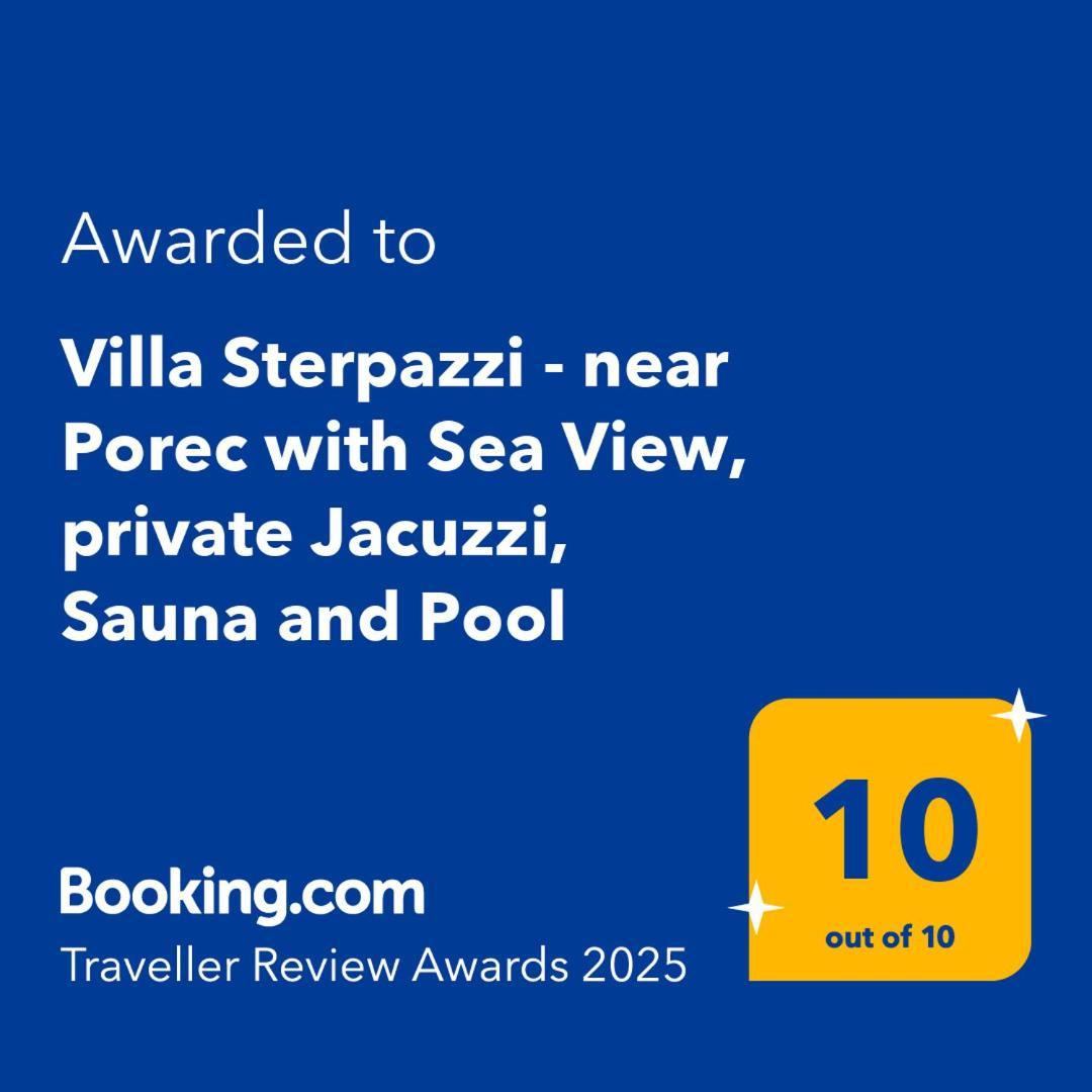 Villa Sterpazzi - Near Porec With Sea View, Private Jacuzzi, Sauna And Pool Вишнян Екстер'єр фото